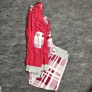 Women's Red and Gray Sleepwear Set SZ S